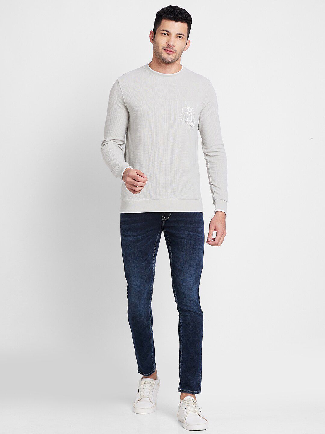 Being Human Self Design Round Neck Casual T-shirt