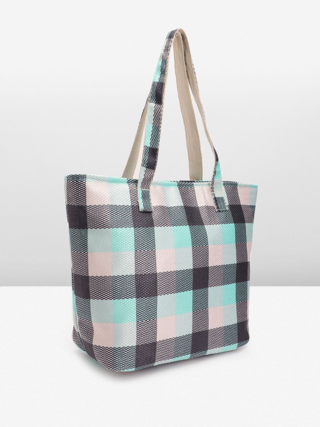Anouk Self Checked Structured Shoulder Bag