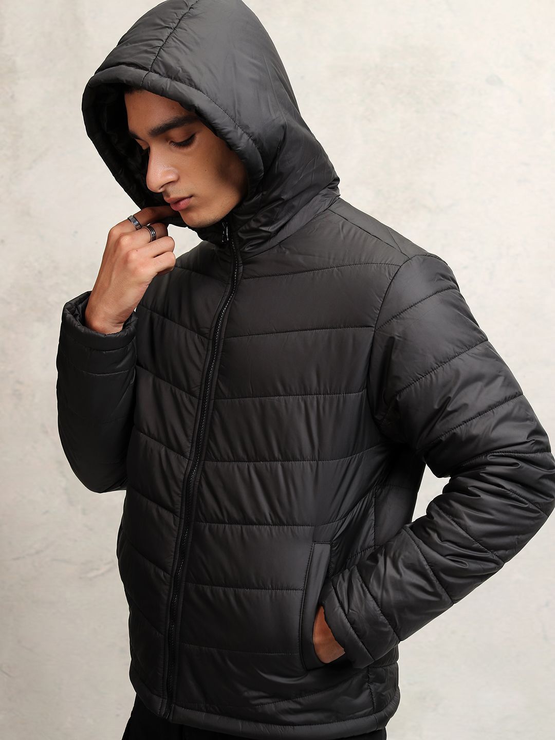 Highlander Men Selap Jaket Puffer dengan Hood