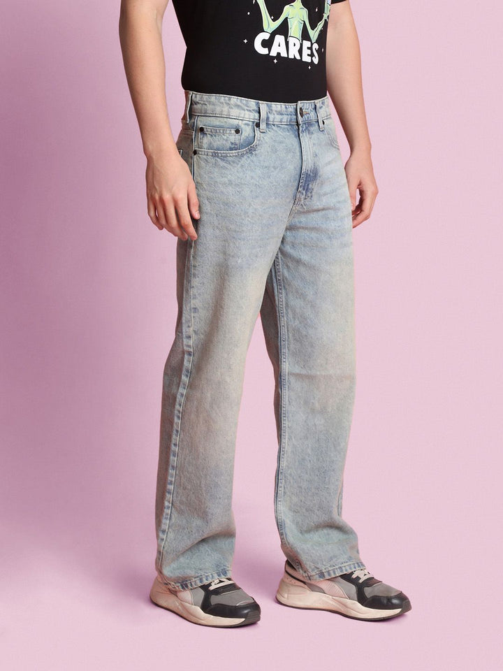 Bene Kleed Men Wide Leg Heavy Fade Jeans