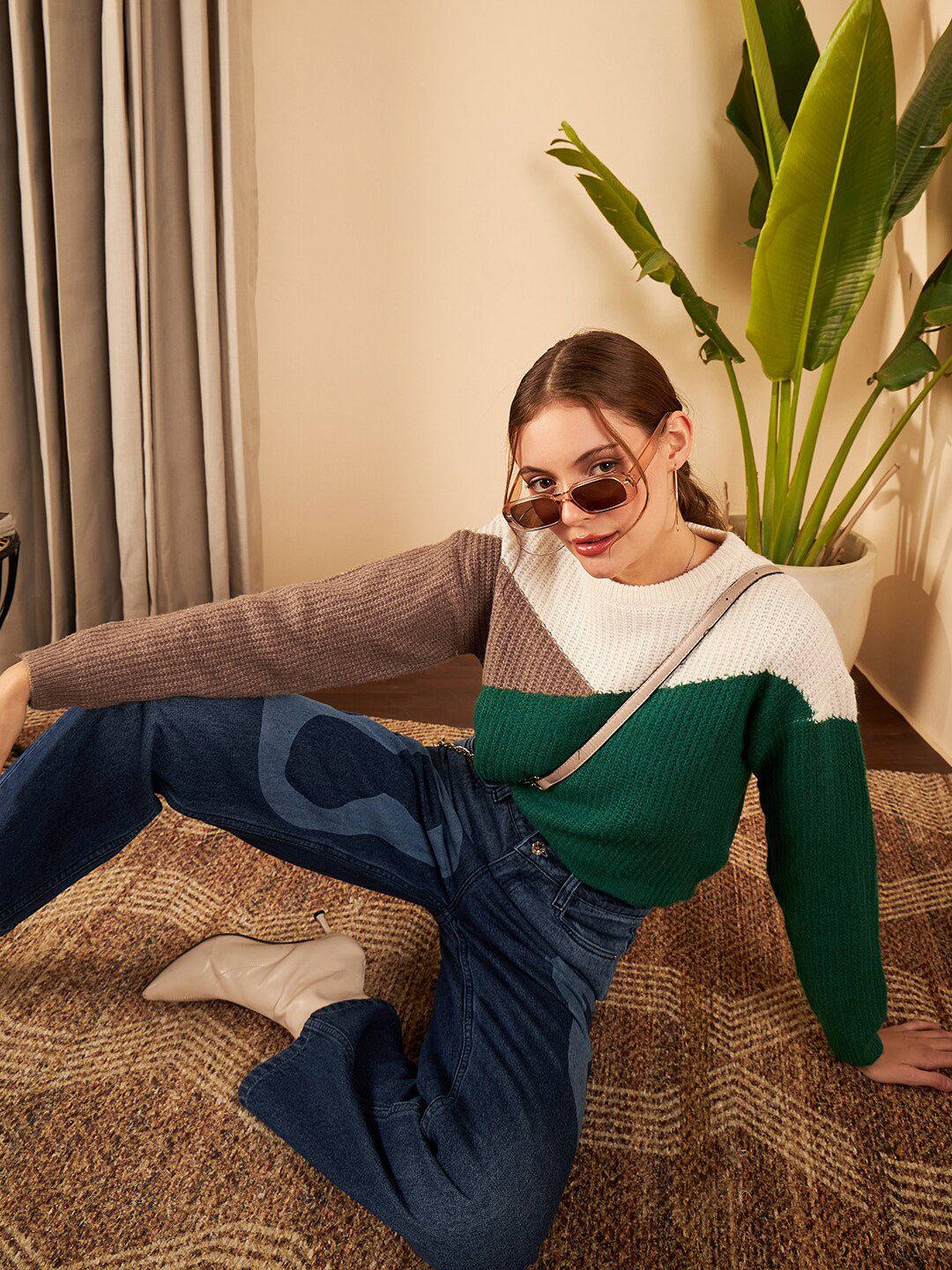 STREET 9 Colourblocked Acrylic Pullover