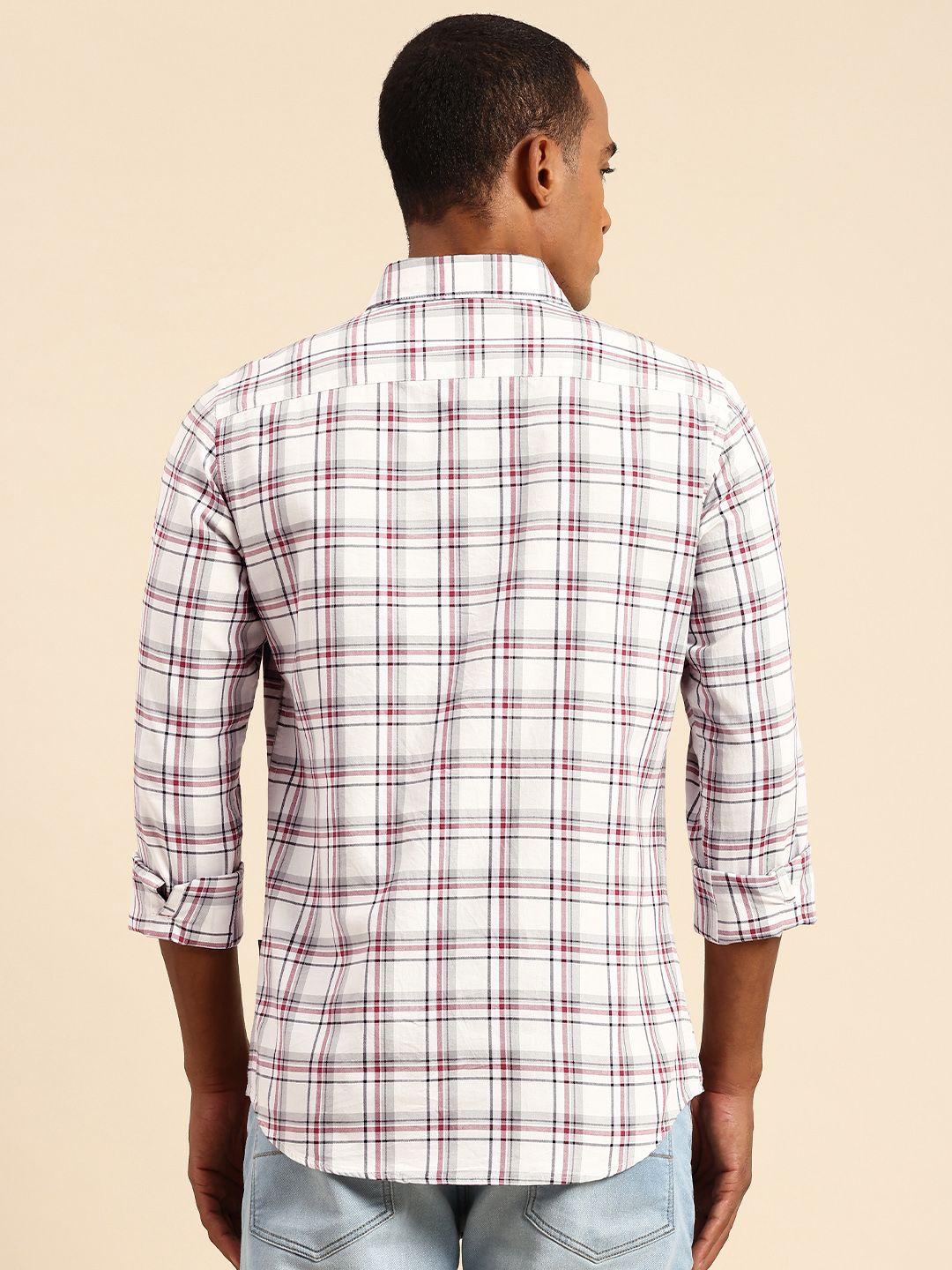 Being Human Slim Fit Opaque Pure Cotton Checked Casual Shirt