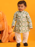 Vastramay Boys Abstract Printed kurta dengan piyama