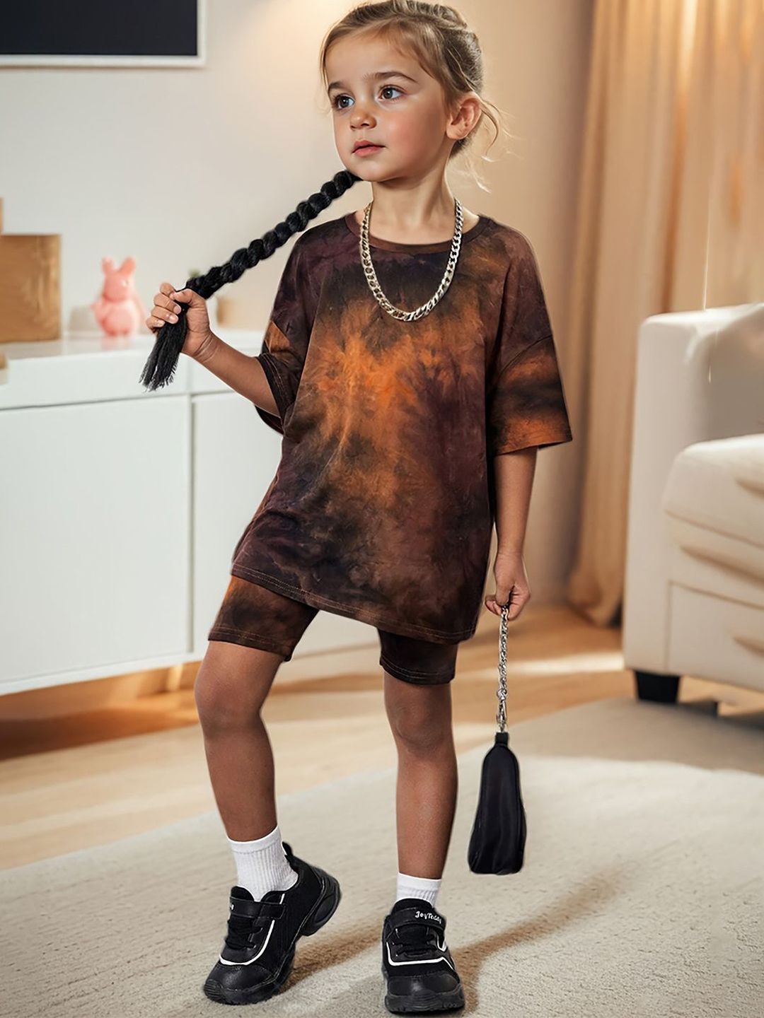 YK Girls Dyed T-shirt with Shorts