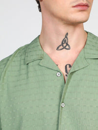 Campus Sutra Men Comfort Opaque Cuban Collar Creased Casual Shirt