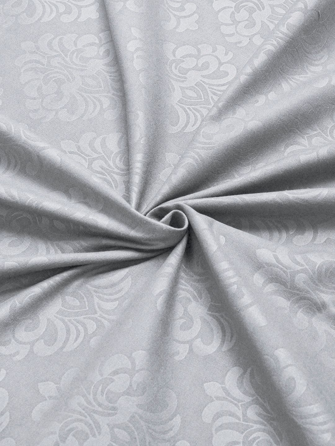 KLOTTHE Grey Floral Printed Flat 300 TC King Fine Bedsheet With 2 Pillow Cover