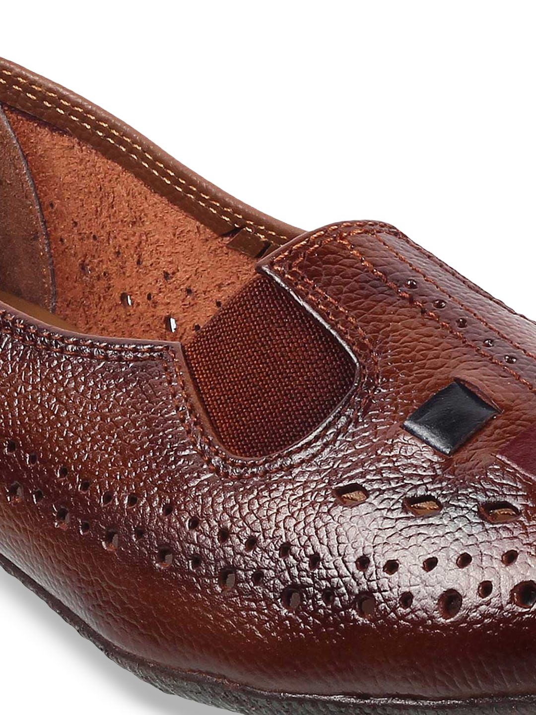 Mochi Women Tan Ballerinas with Laser Cuts Flats