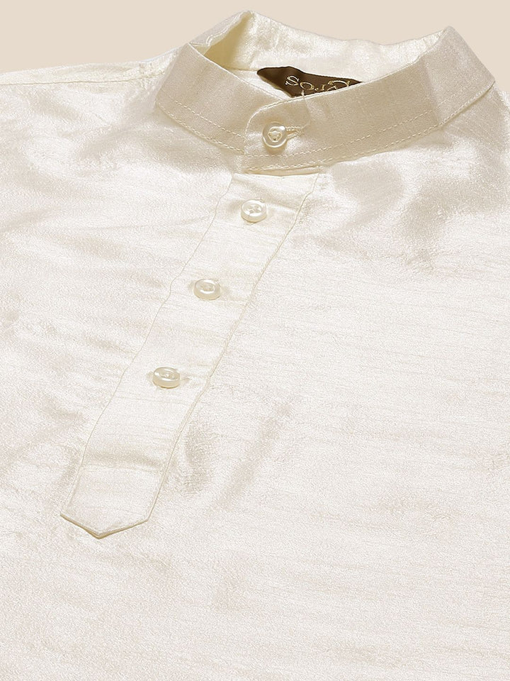 SOJANYA Band Collar Straight Kurta with Churidar & Nehru Jacket