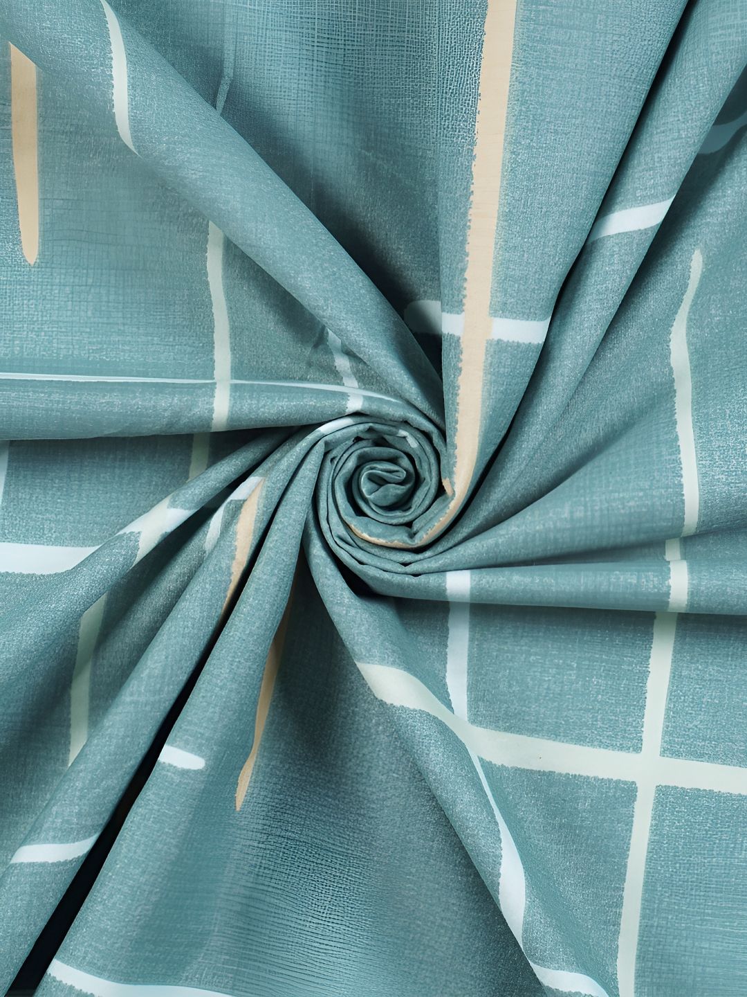 Story@home 8 Pc Green Geometric Printed Satin Finish Diwan Set