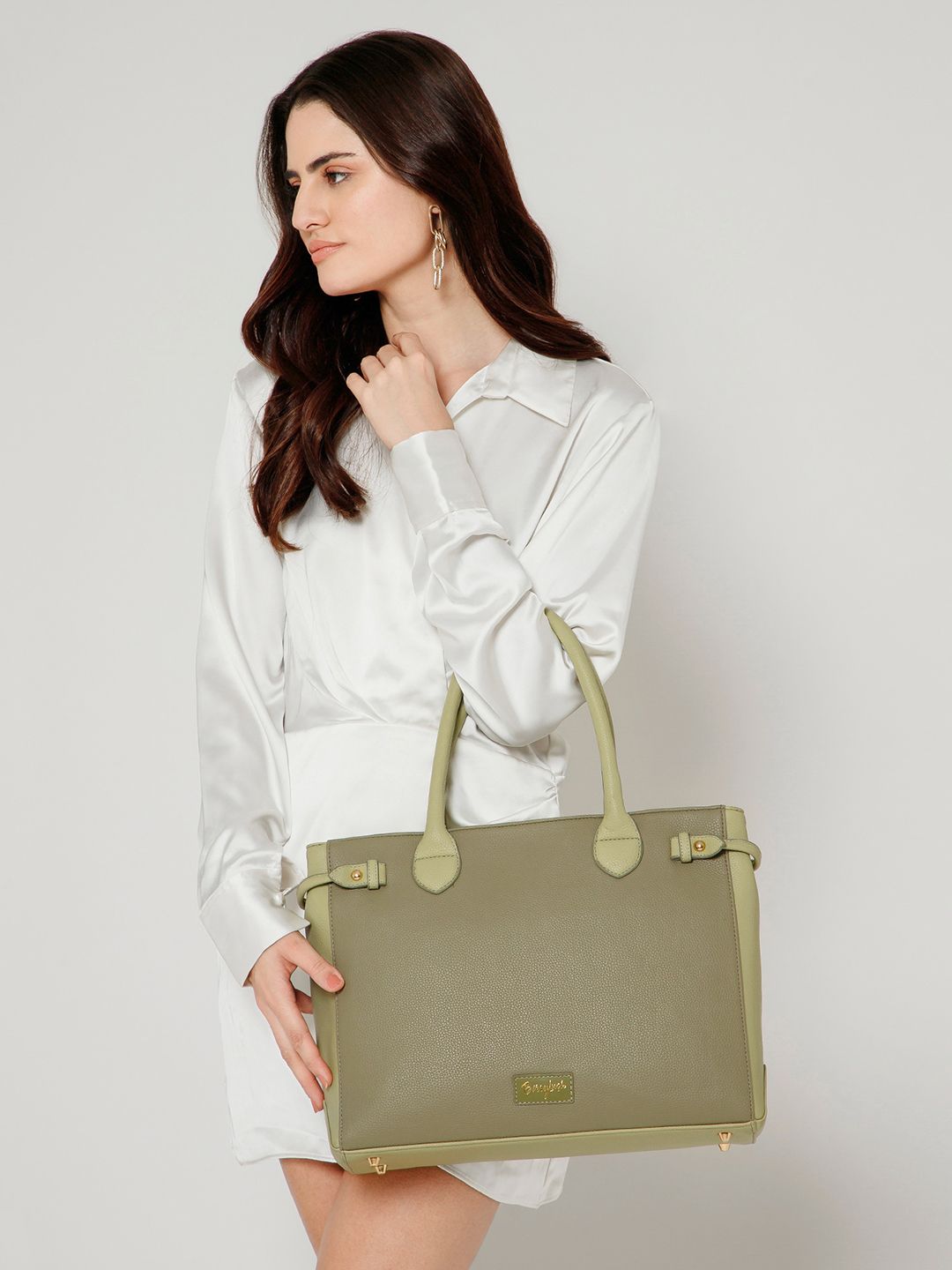 Berrylush Women's Structured Handheld Bag with Applique