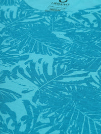 Urbano Fashion Men Turquoise Blue Floral Printed Tropical Slim Fit T-shirt