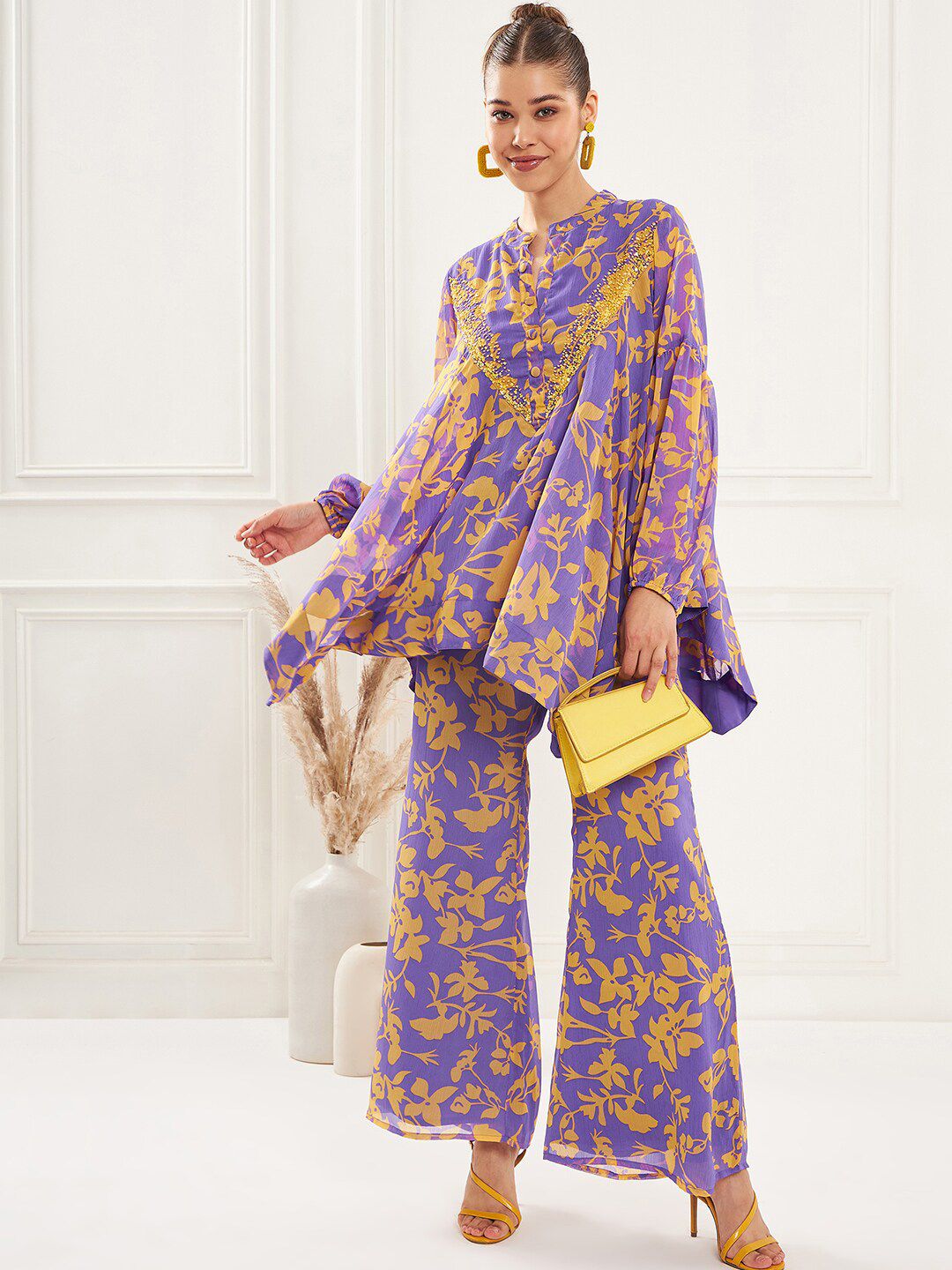 Antheaa Embellished Tunic & Palazzo