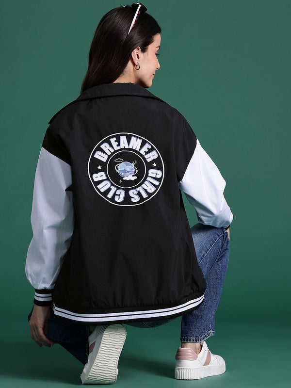 Jaket Pengebom Tipografi Wanita DressBerry