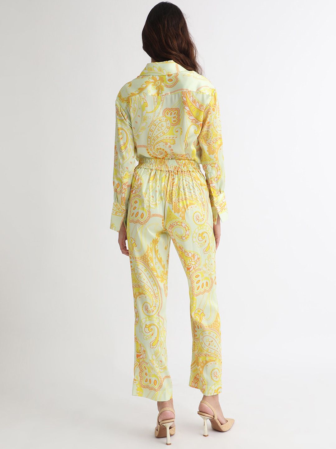 RAREISM Women Paisley Print Satin Trousers