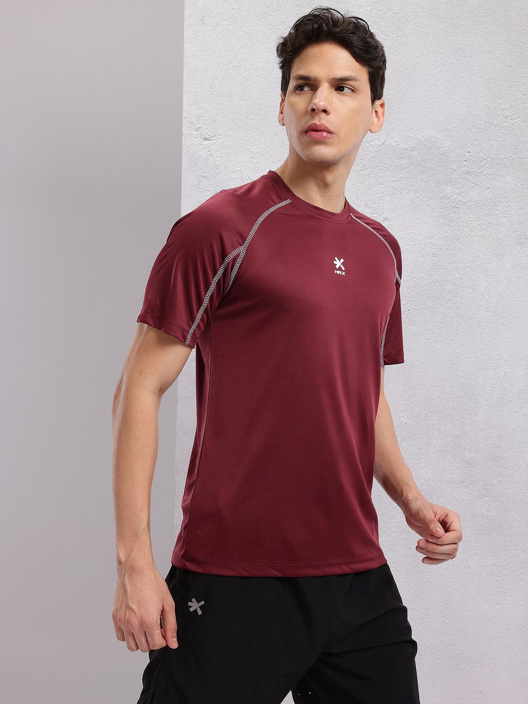 HRX by Hrithik Roshan Brand Logo Print Rapid-Dry Training T-shirt