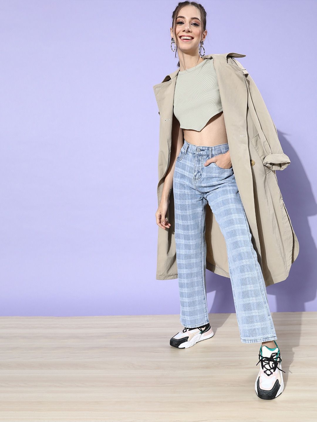 STREET 9 Women Beautiful Grey Solid Cropped Top