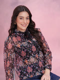 DressBerry Women Printed Semi Sheer Casual Shirt
