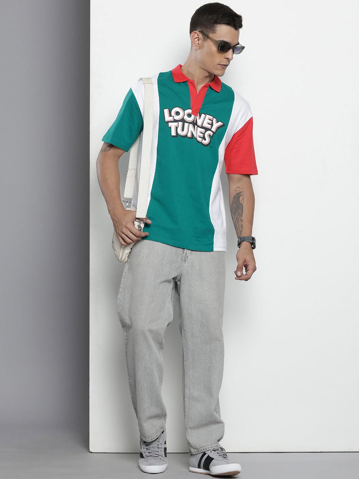 The Indian Garage Co Bugs Bunny Printed Drop-Shoulder Sleeves Pure Cotton Boxy T-shirt