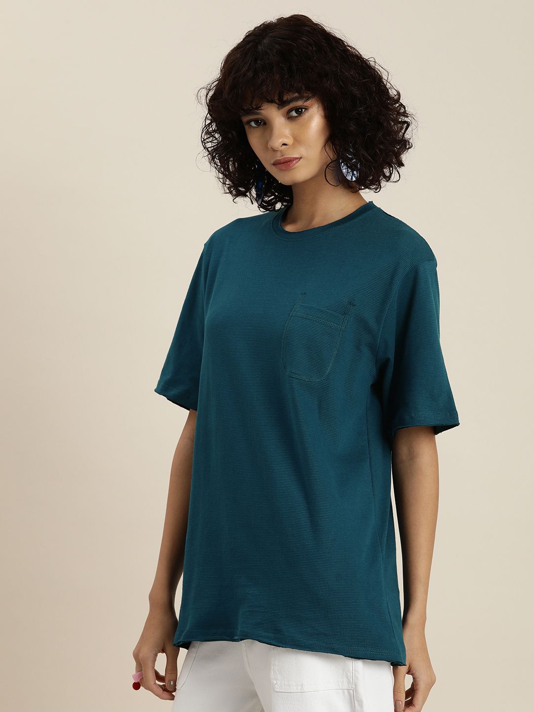 DILLINGER Womens Honeycomb Structure Oversized Tshirt