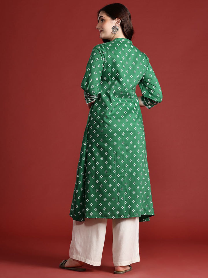 Anouk Bandhani Print Mirror Work Kurta