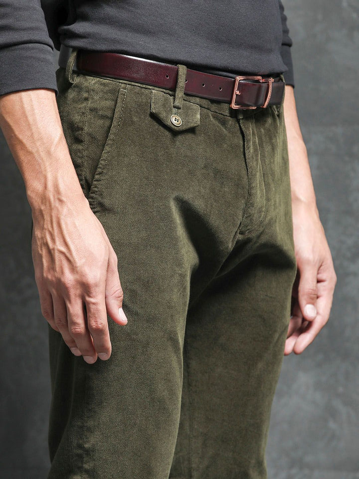 RARE RABBIT Men Cloy Slim Fit Mid-Rise Cotton Trouser