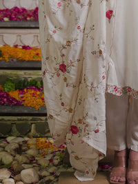 Indo Era Women Floral Embroidered Regular Thread Work Kurta with Trousers & With Dupatta