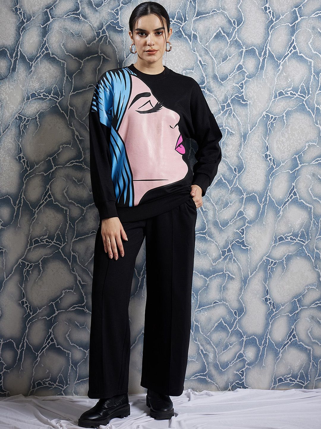 Athena Graphic Printed Sweatshirt With Trouser