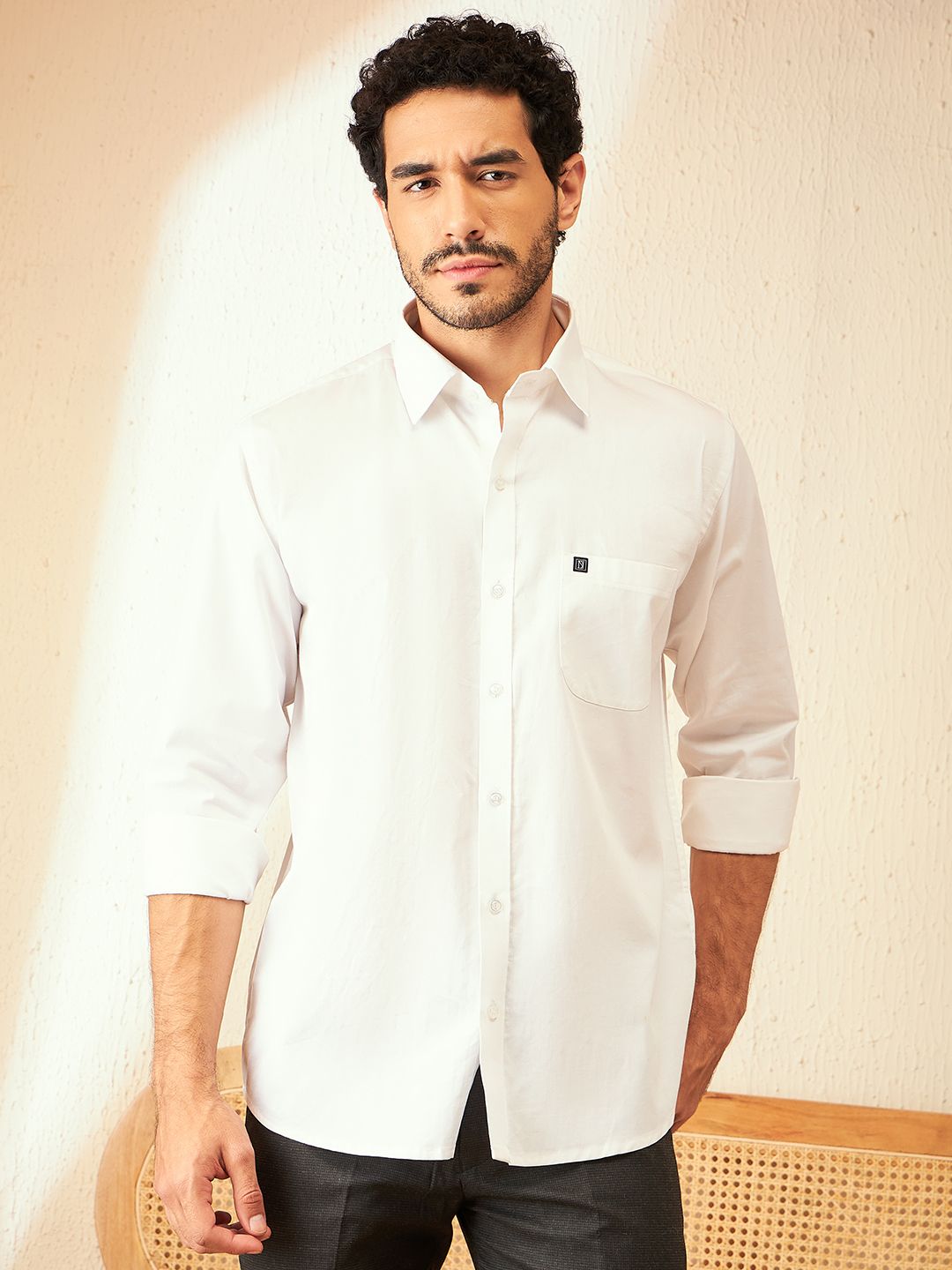 DENNISON Smart Spread Collar Cotton Formal Shirt