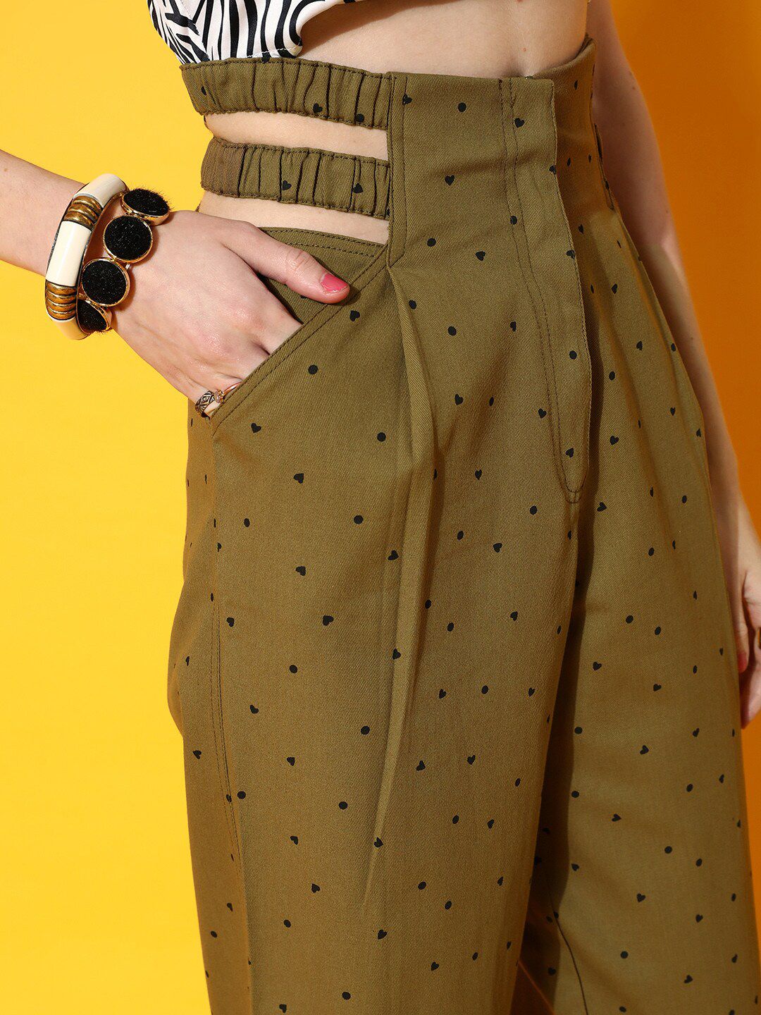 STREET 9 Women Lovely Olive Solid Trousers