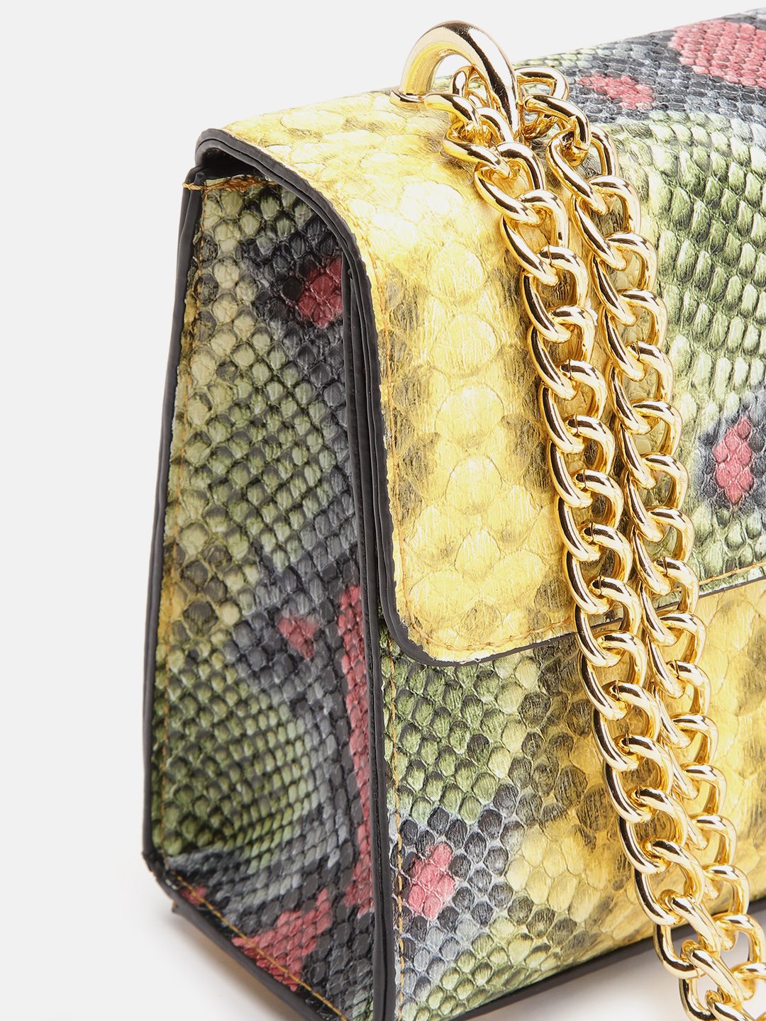 Lino Perros Snake Skin Textured Structured Sling Bag