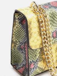 Lino Perros Snake Skin Textured Structured Sling Bag
