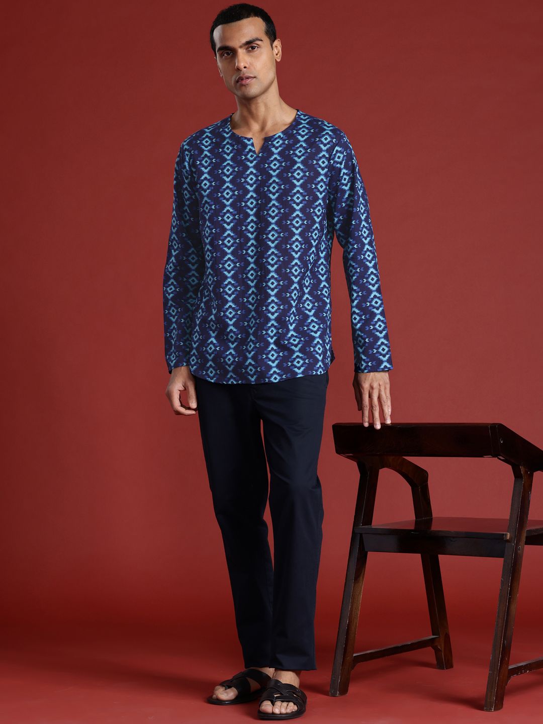 Anouk Ethnic Motifs Print Pure Cotton Short Kurta