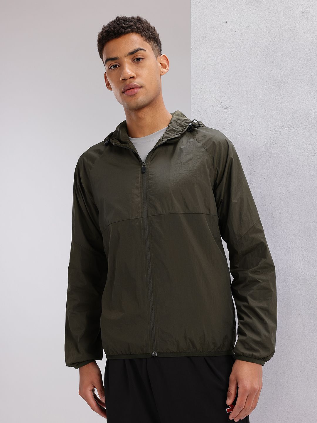 HRX by Hrithik Roshan Brand Logo Printed Rapid-Dry Hooded Training Jacket