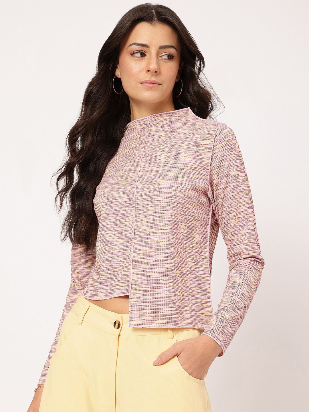 DressBerry Nomadic Knits Upturn Stitch Asymmetric Hem Top
