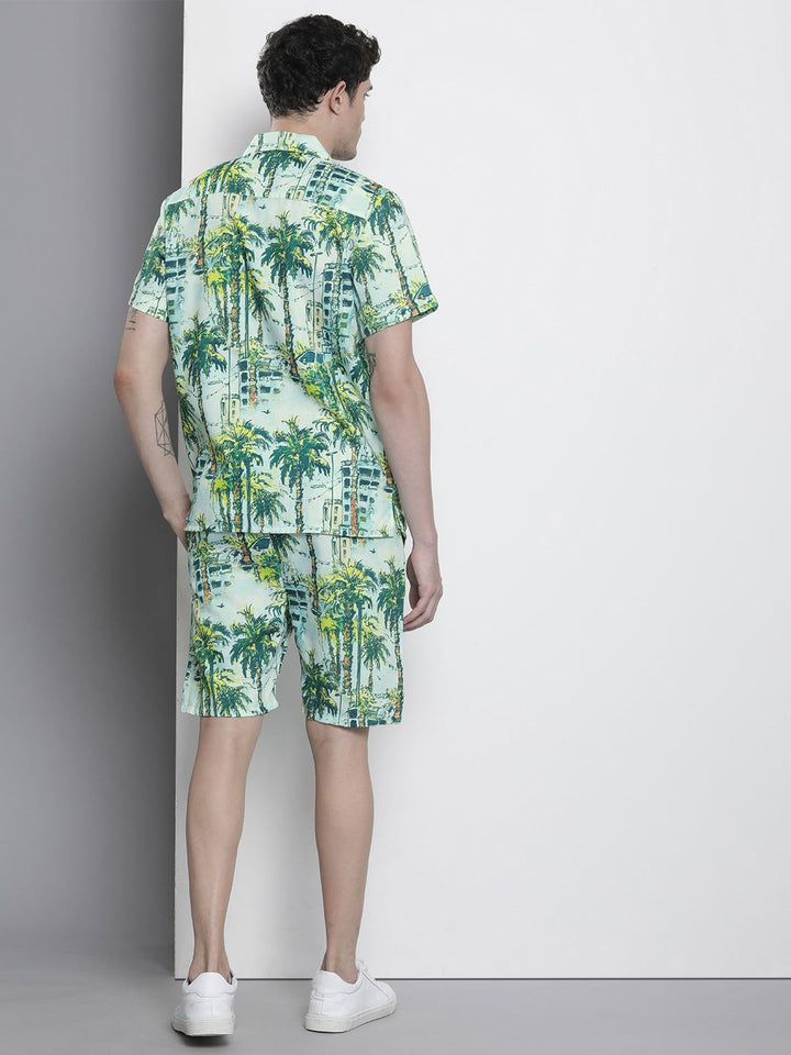 The Indian Garage Co Men Tropical Printed Short with Shirt