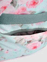 W Floral Printed V-Neck Cuffed Sleeves Cotton Top