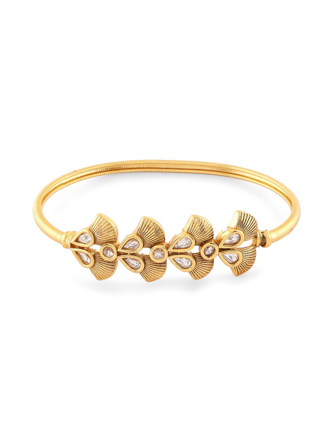 Gelang Kada Saduran Emas Zaveri Pearls Wanita Cubic Zirconia