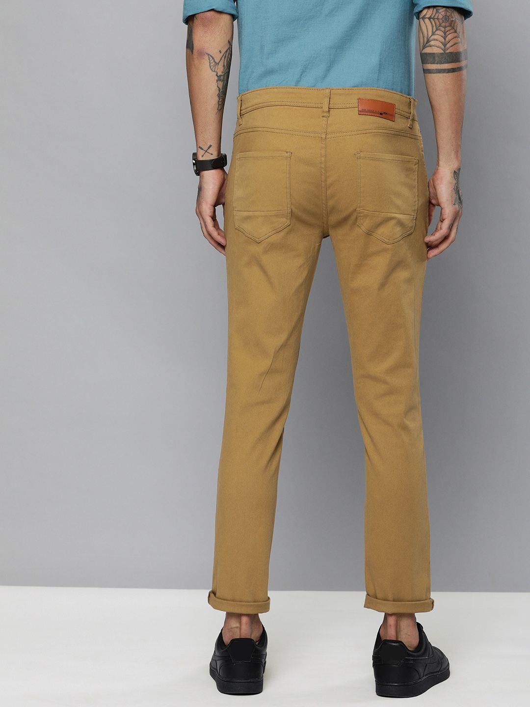 The Indian Garage Co Men Khaki Slim Fit Chinos Trousers