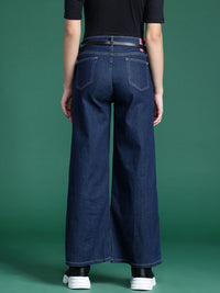 DressBerry Women Stretchable Wide Leg Jeans with Belt