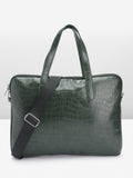 Lino Perros Women Croc Textured Structured Laptop Bag-16 Inches