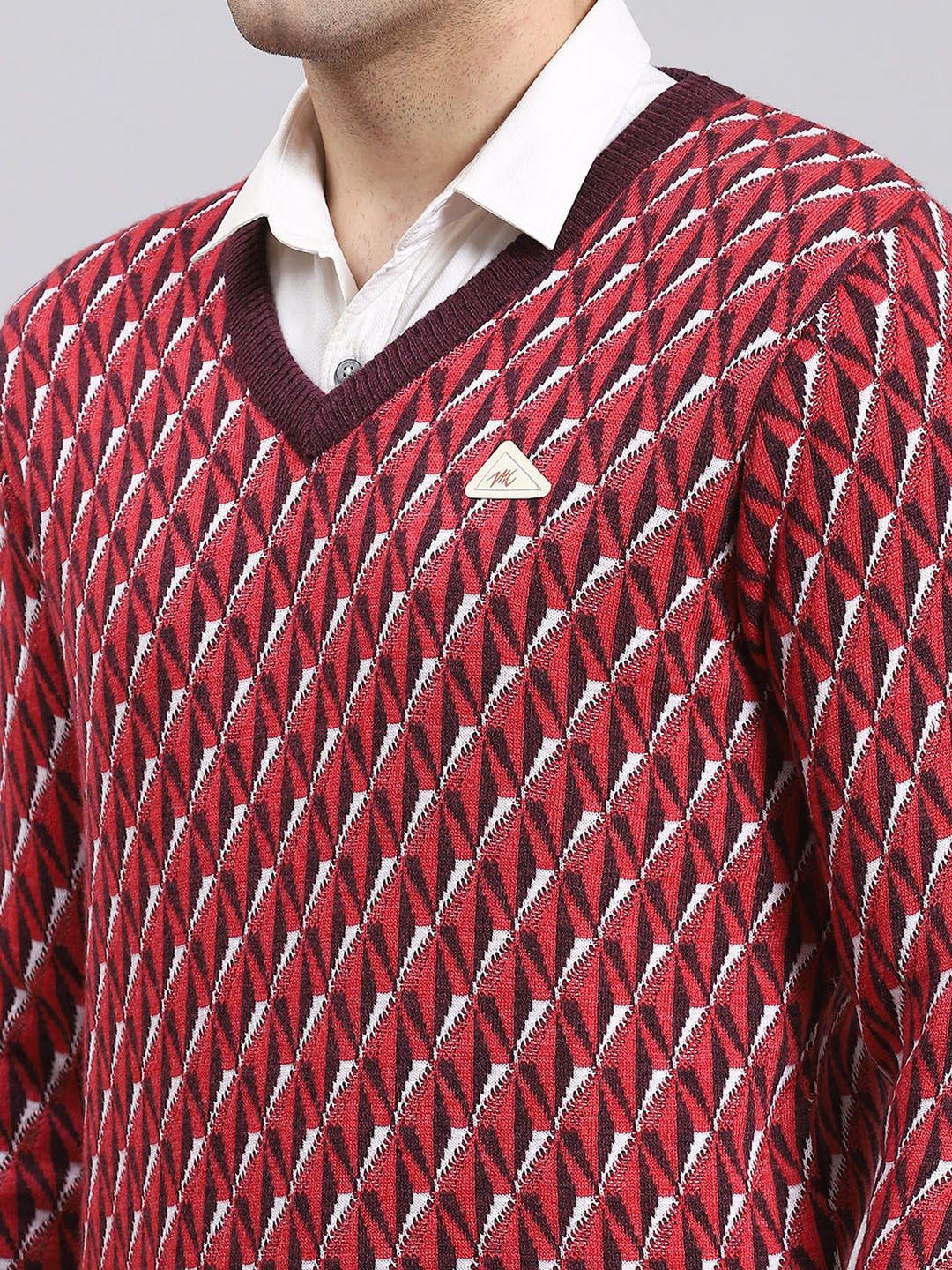 Monte Carlo Men Printed Woollen Pullover