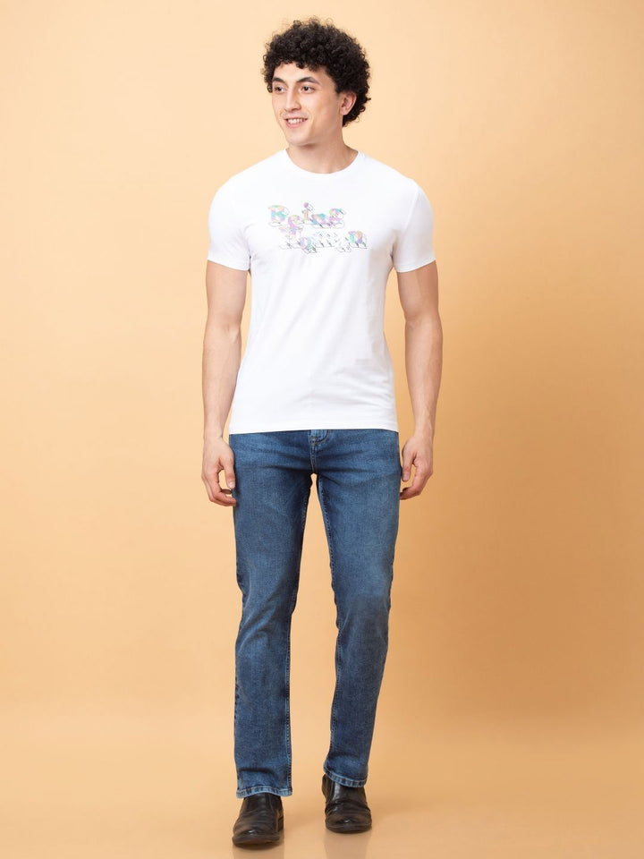 Being Human Men Typography Printed Applique T-shirt