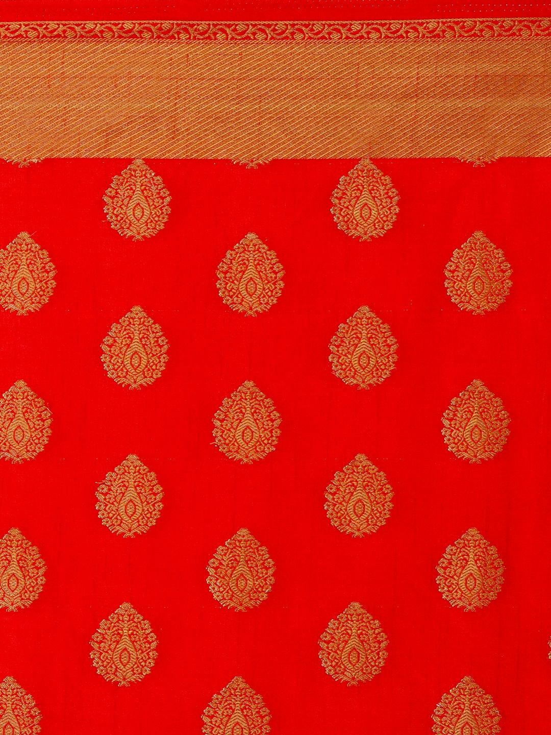 Saree mall Red Silk Blend Woven Design Kanjeevaram Saree