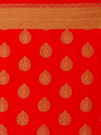 Saree mall Red Silk Blend Woven Design Kanjeevaram Saree