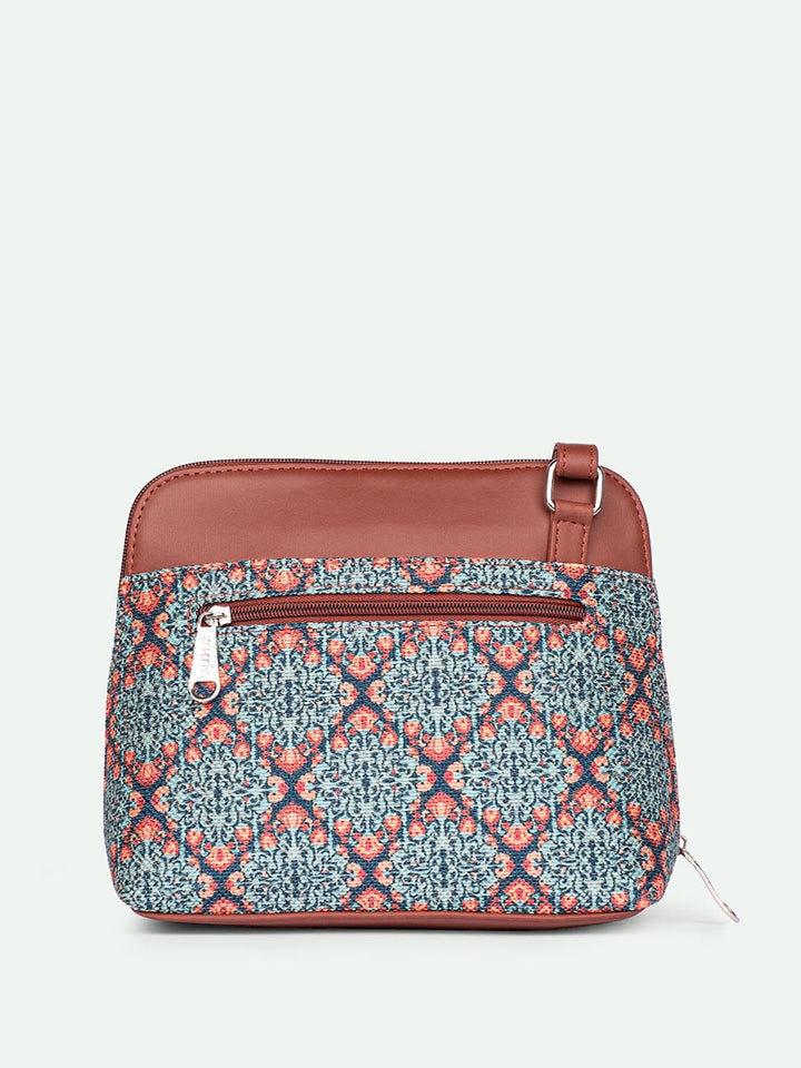 ZOUK Floral Printed Structured Sling Bag