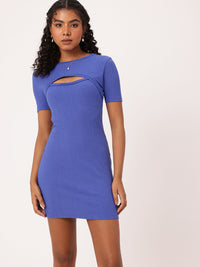 DressBerry Ribbed Cutesy Cut-Out Bodycon Dress