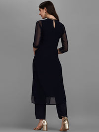 KALINI Sequin Embellished Straight Kurta with Trousers