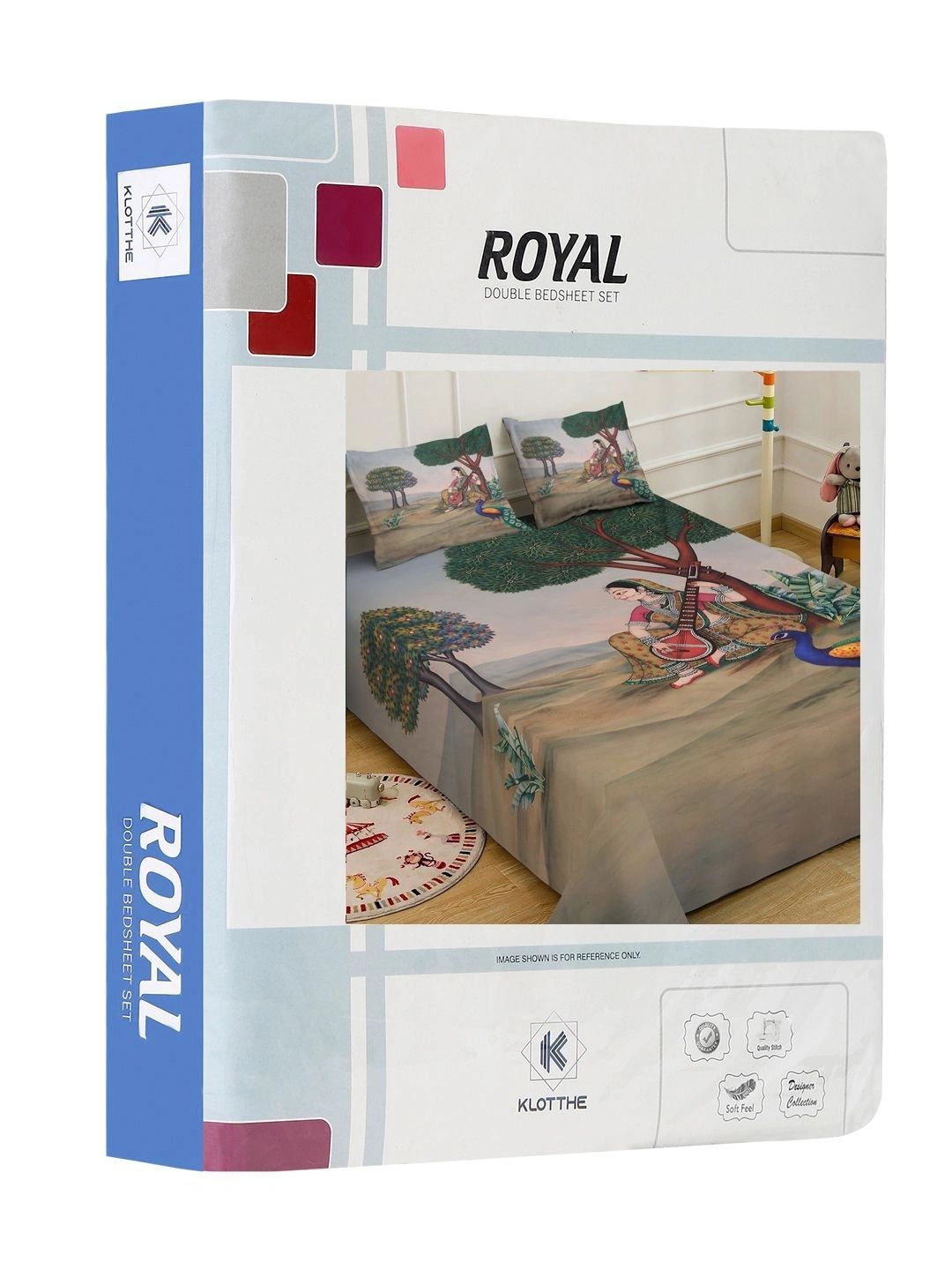 Moda Rapido X KLOTTHE Brown & Green Ethnic Motifs 400 TC King Bedsheet with 2 Pillow Covers