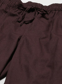 See Designs Men Brown Solid Cotton Pyjama