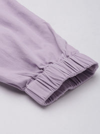 The Indian Garage Co Men Lavender Solid Smart Slim Fit Cargos Trousers